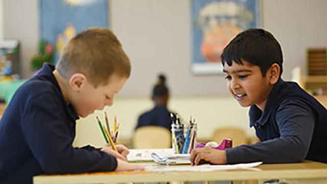 two boys in classroom