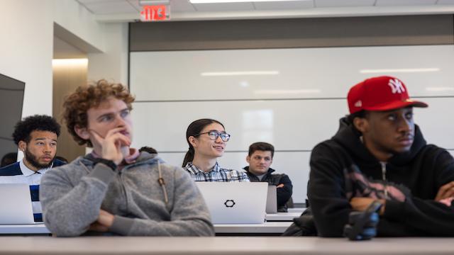 Students network at a marketing event